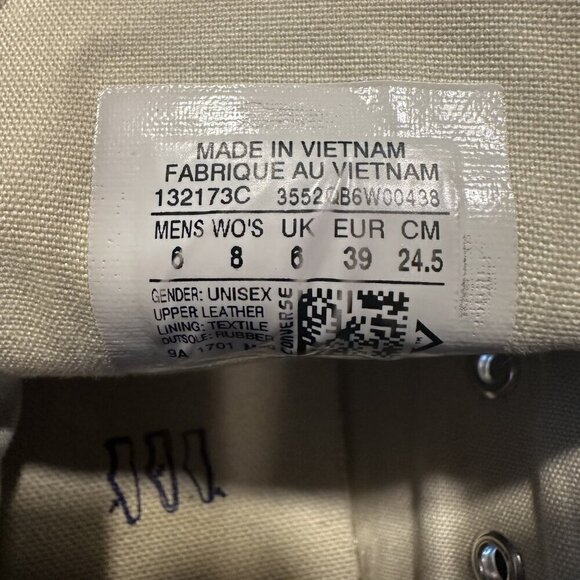 Converse Chuck Taylor All Star Leather Ox White Unisex Sneakers - Picture 3 of 4